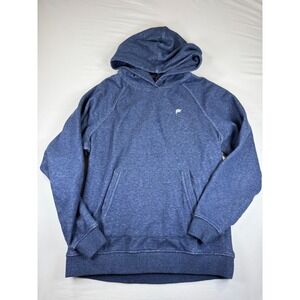 Fabletics Womens Go-To Hoodie Blue Heathered Fleece Pullover Large